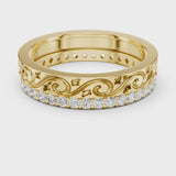14K IGI Certified Diamond Ring with E-F Color VVS-VS Clarity Diamonds R22@7