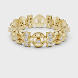 14K IGI Certified Diamond Ring with E-F Color VVS-VS Clarity Diamonds R33@7