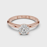 14K IGI Certified Diamond Ring with E-F Color VVS-VS Clarity Diamonds LR-0016@7