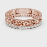14K IGI Certified Diamond Ring with E-F Color VVS-VS Clarity Diamonds R22@7