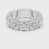 14K IGI Certified Diamond Ring with E-F Color VVS-VS Clarity Diamonds R36@7