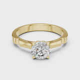 14K IGI Certified Diamond Ring with E-F Color VVS-VS Clarity Diamonds LR-0008