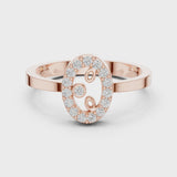 14K IGI Certified Diamond Ring with E-F Color VVS-VS Clarity Diamonds R28@7