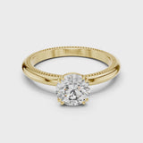 14K IGI Certified Diamond Ring with E-F Color VVS-VS Clarity Diamonds LR-0016@7