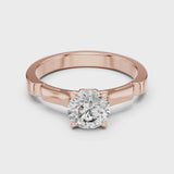 14K IGI Certified Diamond Ring with E-F Color VVS-VS Clarity Diamonds LR-0008