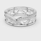 14K IGI Certified Diamond Ring with E-F Color VVS-VS Clarity Diamonds R25@7