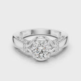 14K IGI Certified Diamond Ring with E-F Color VVS-VS Clarity Diamonds LR-0112