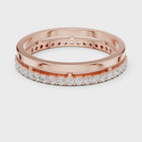 14K IGI Certified Diamond Ring with E-F Color VVS-VS Clarity Diamonds R26@7