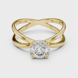 14K IGI Certified Diamond Ring with E-F Color VVS-VS Clarity Diamonds LR-0021