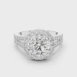 14K IGI Certified Diamond Ring with E-F Color VVS-VS Clarity Diamonds LR-0176@7