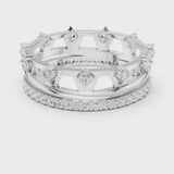 14K IGI Certified Diamond Ring with E-F Color VVS-VS Clarity Diamonds R24@7