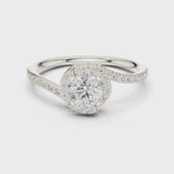 14K IGI Certified Diamond Ring with E-F Color VVS-VS Clarity Diamonds LR-0338@7