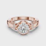 14K IGI Certified Diamond Ring with E-F Color VVS-VS Clarity Diamonds LR-0112