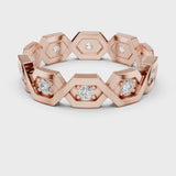 14K IGI Certified Diamond Ring with E-F Color VVS-VS Clarity Diamonds R6@7