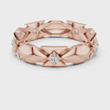 14K IGI Certified Diamond Ring with E-F Color VVS-VS Clarity Diamonds R4@7