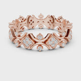 14K IGI Certified Diamond Ring with E-F Color VVS-VS Clarity Diamonds R38@7
