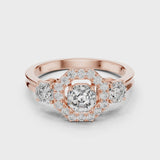 14K IGI Certified Diamond Ring with E-F Color VVS-VS Clarity Diamonds LR-0032@7