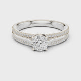 14K IGI Certified Diamond Ring with E-F Color VVS-VS Clarity Diamonds LR-0310@7