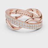 14K IGI Certified Diamond Ring with E-F Color VVS-VS Clarity Diamonds R23@7