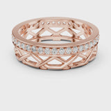 14K IGI Certified Diamond Ring with E-F Color VVS-VS Clarity Diamonds R9@7