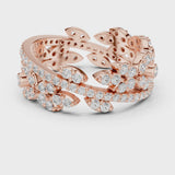 14K IGI Certified Diamond Ring with E-F Color VVS-VS Clarity Diamonds r45@7