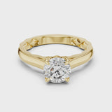14K IGI Certified Diamond Ring with E-F Color VVS-VS Clarity Diamonds LR-0044@7