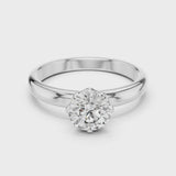 14K IGI Certified Diamond Ring with E-F Color VVS-VS Clarity Diamonds LR-0007