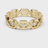 14K IGI Certified Diamond Ring with E-F Color VVS-VS Clarity Diamonds R6@7