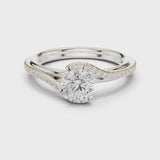 14K IGI Certified Diamond Ring with E-F Color VVS-VS Clarity Diamonds LR-0336@7