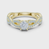 14K IGI Certified Diamond Ring with E-F Color VVS-VS Clarity Diamonds LR-0316@7