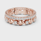 14K IGI Certified Diamond Ring with E-F Color VVS-VS Clarity Diamonds R30@7