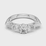 14K IGI Certified Diamond Ring with E-F Color VVS-VS Clarity Diamonds LR-0031
