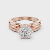 14K IGI Certified Diamond Ring with E-F Color VVS-VS Clarity Diamonds LR-0036