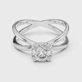 14K IGI Certified Diamond Ring with E-F Color VVS-VS Clarity Diamonds LR-0021