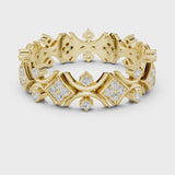 14K IGI Certified Diamond Ring with E-F Color VVS-VS Clarity Diamonds R38@7