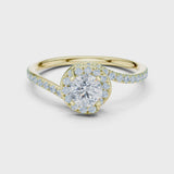 14K IGI Certified Diamond Ring with E-F Color VVS-VS Clarity Diamonds LR-0338@7