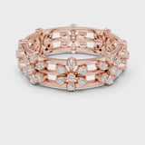 14K IGI Certified Diamond Ring with E-F Color VVS-VS Clarity Diamonds R37@7