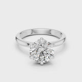 14K IGI Certified Diamond Ring with E-F Color VVS-VS Clarity Diamonds LR-0171