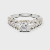 14K IGI Certified Diamond Ring with E-F Color VVS-VS Clarity Diamonds LR-0327@7
