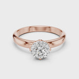14K IGI Certified Diamond Ring with E-F Color VVS-VS Clarity Diamonds LR-0007