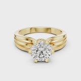 14K IGI Certified Diamond Ring with E-F Color VVS-VS Clarity Diamonds LR-0036