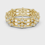 14K IGI Certified Diamond Ring with E-F Color VVS-VS Clarity Diamonds R37@7