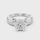 14K IGI Certified Diamond Ring with E-F Color VVS-VS Clarity Diamonds LR-0036