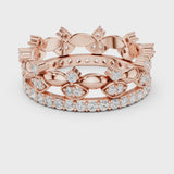 14K IGI Certified Diamond Ring with E-F Color VVS-VS Clarity Diamonds R31@7