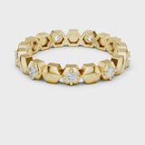 14K IGI Certified Diamond Ring with E-F Color VVS-VS Clarity Diamonds R5@7