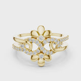 14K IGI Certified Diamond Ring with E-F Color VVS-VS Clarity Diamonds LR-01 (80)