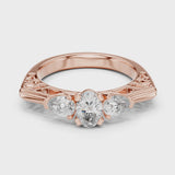 14K IGI Certified Diamond Ring with E-F Color VVS-VS Clarity Diamonds LR-0031