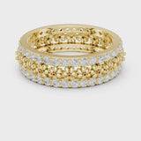 14K IGI Certified Diamond Ring with E-F Color VVS-VS Clarity Diamonds R40@7