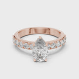 14K IGI Certified Diamond Ring with E-F Color VVS-VS Clarity Diamonds LR-0173