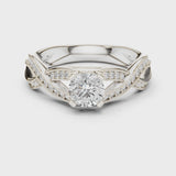 14K IGI Certified Diamond Ring with E-F Color VVS-VS Clarity Diamonds LR-0315@7
